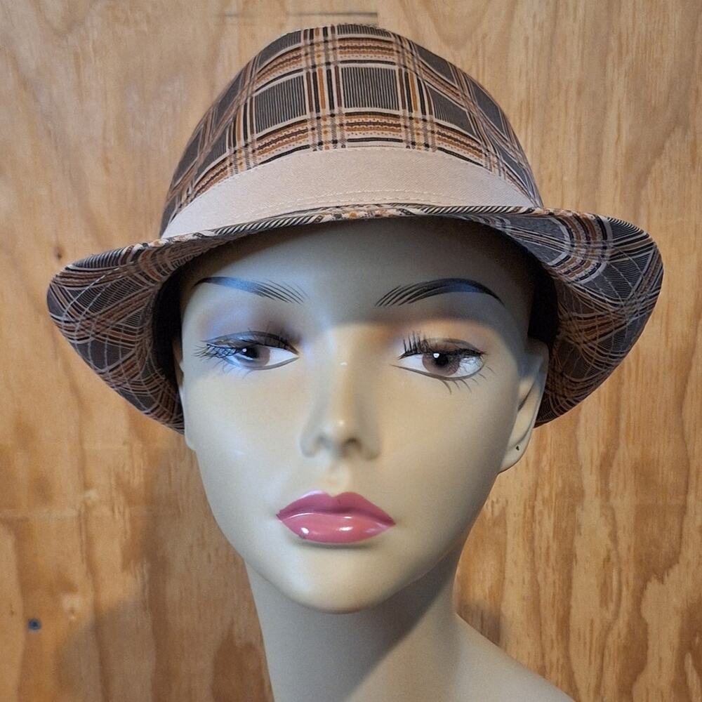 Olé Fedora Hat One Size (23.5") Plaid Retro Going Out Party Evening Glam Summer